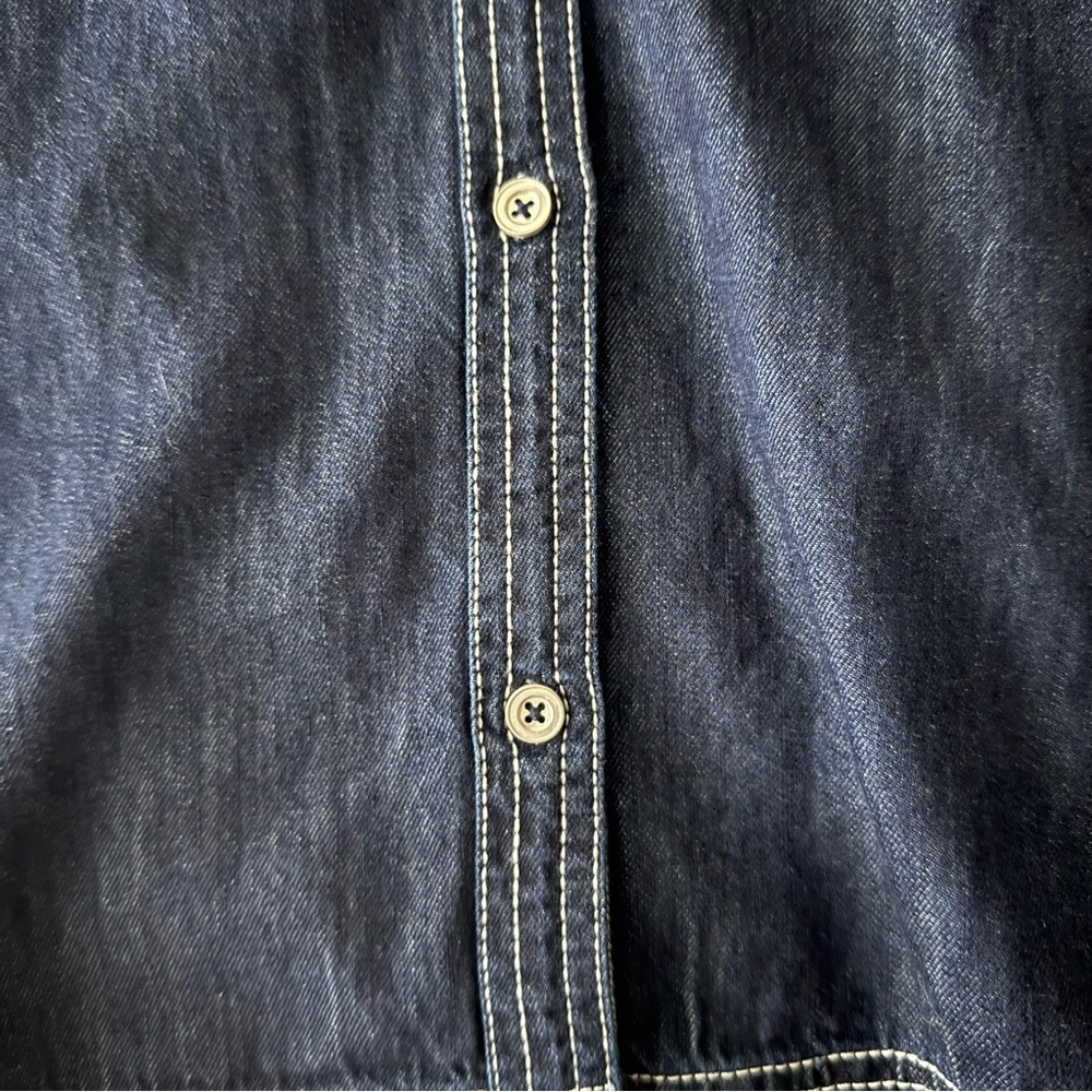 Pilcro Oversized Denim Jacket with White Embroidered Stitching - Picture 8 of 12